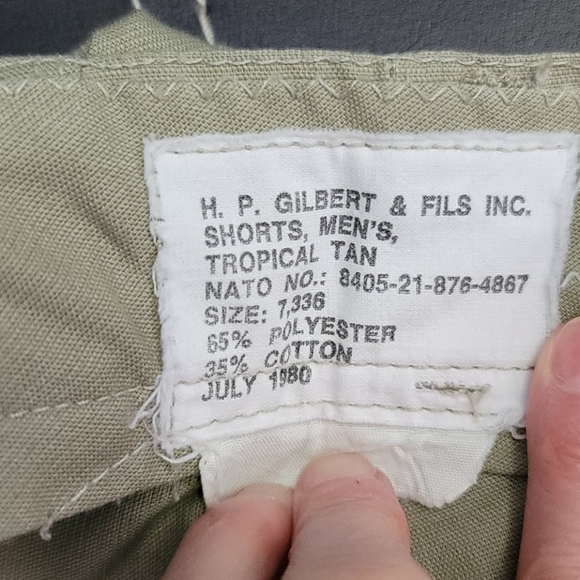 NEW vintage military shorts flat front tropical, tan - Picture 4 of 4